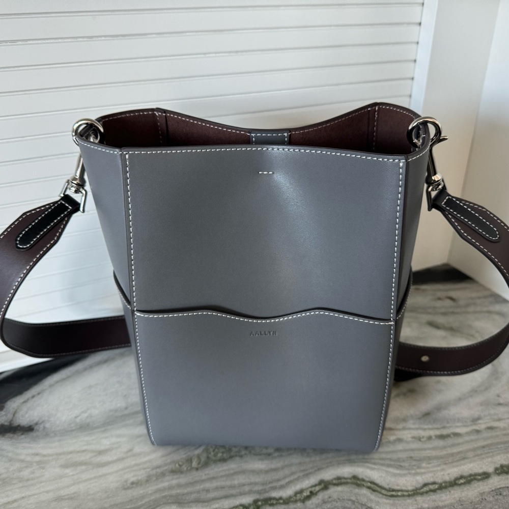 Aallyn Jordan Bucket Bag, slate blue/silver